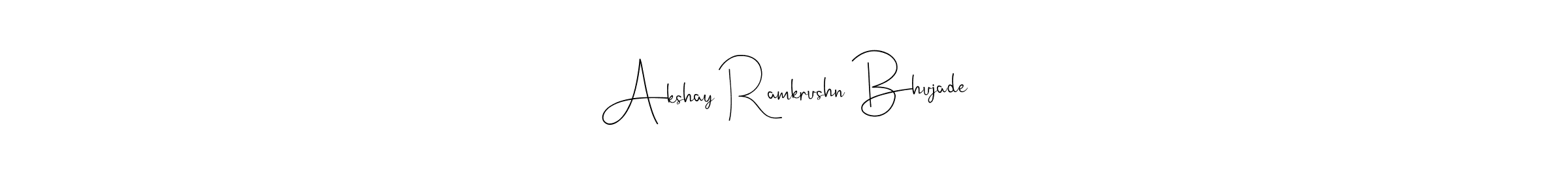 Andilay-7BmLP is a professional signature style that is perfect for those who want to add a touch of class to their signature. It is also a great choice for those who want to make their signature more unique. Get Akshay Ramkrushn Bhujade name to fancy signature for free. Akshay Ramkrushn Bhujade signature style 4 images and pictures png