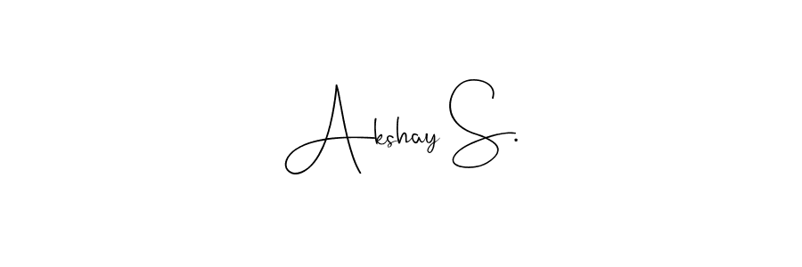 How to make Akshay S. name signature. Use Andilay-7BmLP style for creating short signs online. This is the latest handwritten sign. Akshay S. signature style 4 images and pictures png