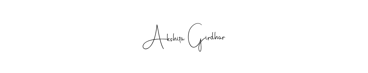 Andilay-7BmLP is a professional signature style that is perfect for those who want to add a touch of class to their signature. It is also a great choice for those who want to make their signature more unique. Get Akshita Girdhar name to fancy signature for free. Akshita Girdhar signature style 4 images and pictures png