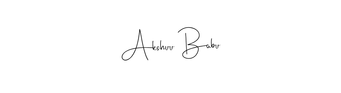 Also You can easily find your signature by using the search form. We will create Akshuu Babu name handwritten signature images for you free of cost using Andilay-7BmLP sign style. Akshuu Babu signature style 4 images and pictures png