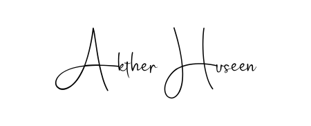 Give your name Akther Huseen an exquisite flair with the Andilay-7BmLP script font. Ideal for contracts, resumes, and formal letterheads. Akther Huseen signature style 4 images and pictures png