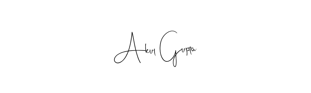 How to make Akul Gupta name signature. Use Andilay-7BmLP style for creating short signs online. This is the latest handwritten sign. Akul Gupta signature style 4 images and pictures png