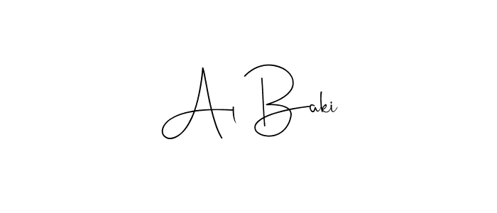 Design your own signature with our free online signature maker. With this signature software, you can create a handwritten (Andilay-7BmLP) signature for name Al Baki. Al Baki signature style 4 images and pictures png