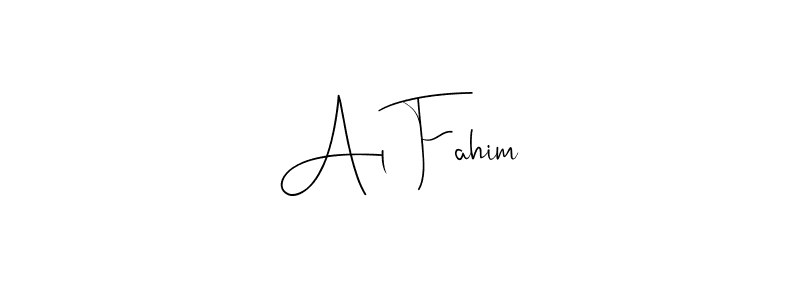 Make a beautiful signature design for name Al Fahim. With this signature (Andilay-7BmLP) style, you can create a handwritten signature for free. Al Fahim signature style 4 images and pictures png