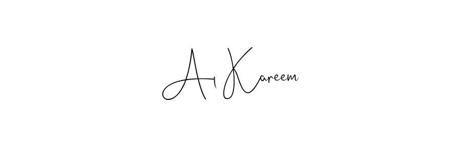 Create a beautiful signature design for name Al Kareem. With this signature (Andilay-7BmLP) fonts, you can make a handwritten signature for free. Al Kareem signature style 4 images and pictures png