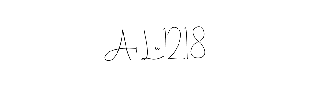 Design your own signature with our free online signature maker. With this signature software, you can create a handwritten (Andilay-7BmLP) signature for name Al La 1218. Al La 1218 signature style 4 images and pictures png