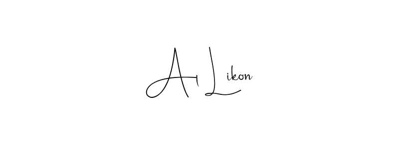 How to make Al Likon name signature. Use Andilay-7BmLP style for creating short signs online. This is the latest handwritten sign. Al Likon signature style 4 images and pictures png