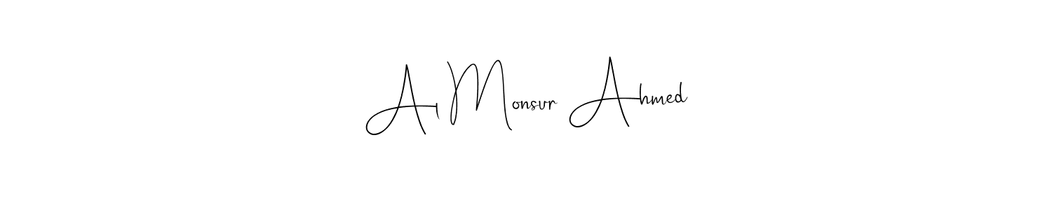 Design your own signature with our free online signature maker. With this signature software, you can create a handwritten (Andilay-7BmLP) signature for name Al Monsur Ahmed. Al Monsur Ahmed signature style 4 images and pictures png