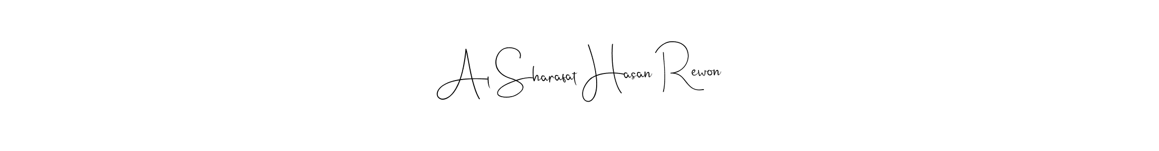 Create a beautiful signature design for name Al Sharafat Hasan Rewon. With this signature (Andilay-7BmLP) fonts, you can make a handwritten signature for free. Al Sharafat Hasan Rewon signature style 4 images and pictures png