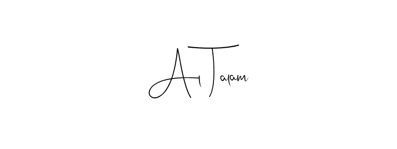 How to make Al Talam name signature. Use Andilay-7BmLP style for creating short signs online. This is the latest handwritten sign. Al Talam signature style 4 images and pictures png