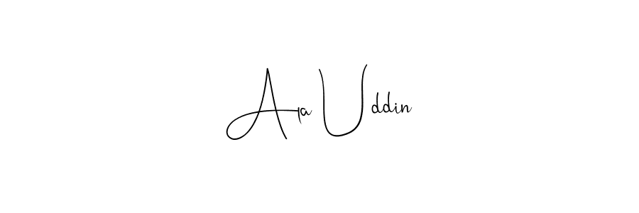 Use a signature maker to create a handwritten signature online. With this signature software, you can design (Andilay-7BmLP) your own signature for name Ala Uddin. Ala Uddin signature style 4 images and pictures png