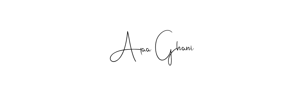 if you are searching for the best signature style for your name Alaa Ghani. so please give up your signature search. here we have designed multiple signature styles  using Andilay-7BmLP. Alaa Ghani signature style 4 images and pictures png