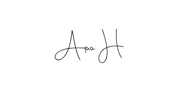 Make a beautiful signature design for name Alaa H. Use this online signature maker to create a handwritten signature for free. Alaa H signature style 4 images and pictures png