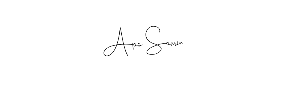 This is the best signature style for the Alaa Samir name. Also you like these signature font (Andilay-7BmLP). Mix name signature. Alaa Samir signature style 4 images and pictures png
