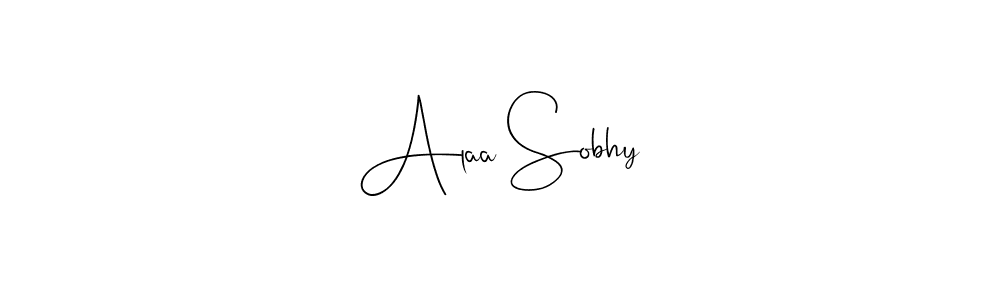 Create a beautiful signature design for name Alaa Sobhy. With this signature (Andilay-7BmLP) fonts, you can make a handwritten signature for free. Alaa Sobhy signature style 4 images and pictures png