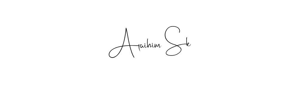 Use a signature maker to create a handwritten signature online. With this signature software, you can design (Andilay-7BmLP) your own signature for name Alaihim Sk. Alaihim Sk signature style 4 images and pictures png