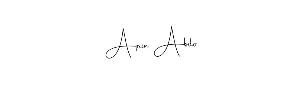 Use a signature maker to create a handwritten signature online. With this signature software, you can design (Andilay-7BmLP) your own signature for name Alain Abdo. Alain Abdo signature style 4 images and pictures png