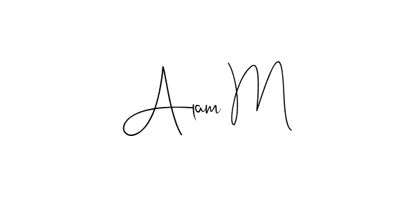 Andilay-7BmLP is a professional signature style that is perfect for those who want to add a touch of class to their signature. It is also a great choice for those who want to make their signature more unique. Get Alam M name to fancy signature for free. Alam M signature style 4 images and pictures png