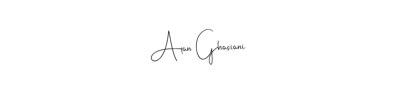 How to make Alan Ghasiani name signature. Use Andilay-7BmLP style for creating short signs online. This is the latest handwritten sign. Alan Ghasiani signature style 4 images and pictures png