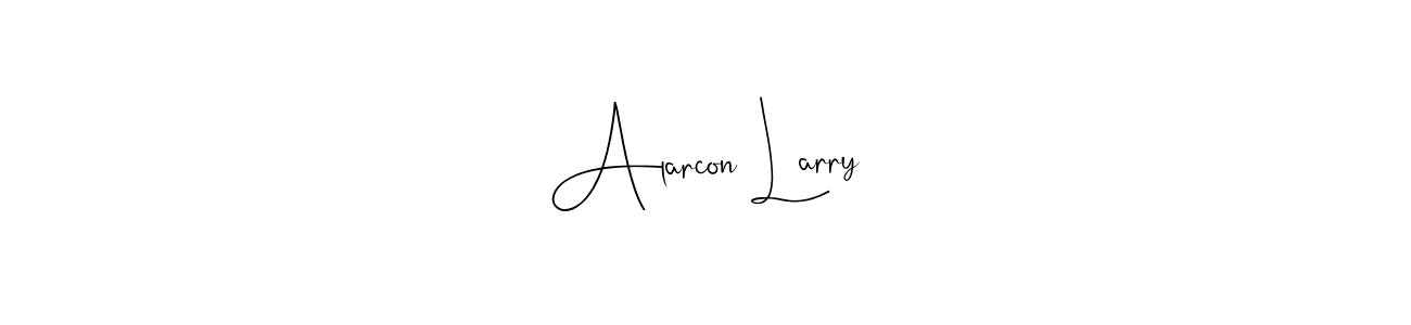 if you are searching for the best signature style for your name Alarcon Larry. so please give up your signature search. here we have designed multiple signature styles  using Andilay-7BmLP. Alarcon Larry signature style 4 images and pictures png