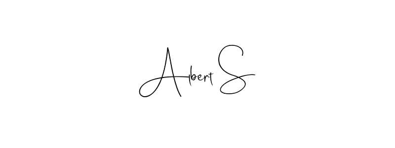 How to make Albert S name signature. Use Andilay-7BmLP style for creating short signs online. This is the latest handwritten sign. Albert S signature style 4 images and pictures png