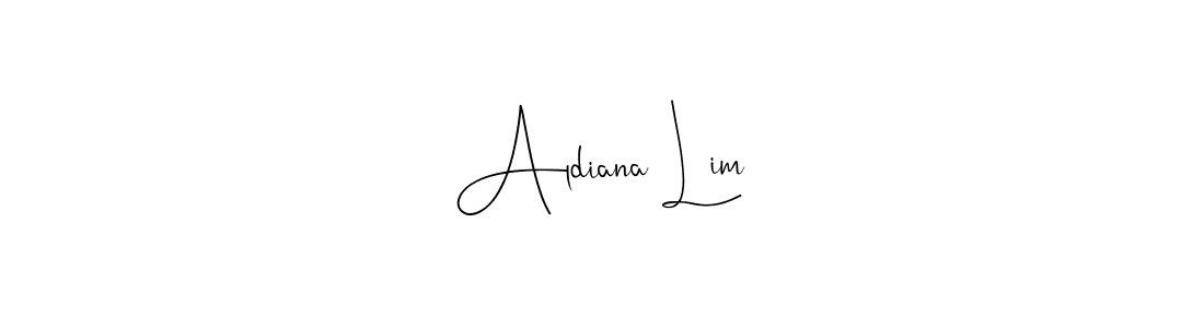 How to make Aldiana Lim name signature. Use Andilay-7BmLP style for creating short signs online. This is the latest handwritten sign. Aldiana Lim signature style 4 images and pictures png