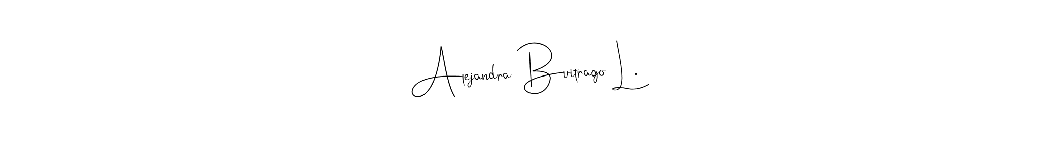 Andilay-7BmLP is a professional signature style that is perfect for those who want to add a touch of class to their signature. It is also a great choice for those who want to make their signature more unique. Get Alejandra Buitrago L. name to fancy signature for free. Alejandra Buitrago L. signature style 4 images and pictures png
