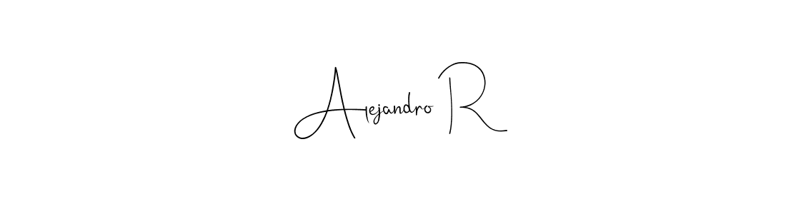 The best way (Andilay-7BmLP) to make a short signature is to pick only two or three words in your name. The name Alejandro R include a total of six letters. For converting this name. Alejandro R signature style 4 images and pictures png