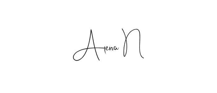 Alena N stylish signature style. Best Handwritten Sign (Andilay-7BmLP) for my name. Handwritten Signature Collection Ideas for my name Alena N. Alena N signature style 4 images and pictures png