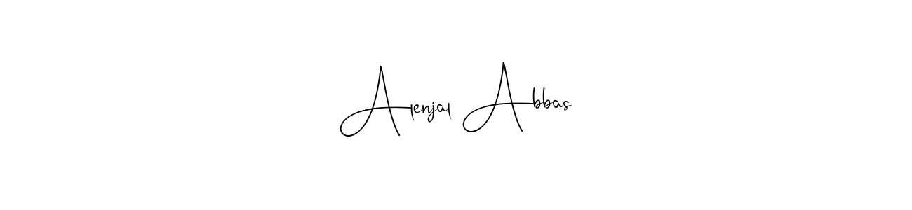 if you are searching for the best signature style for your name Alenjal Abbas. so please give up your signature search. here we have designed multiple signature styles  using Andilay-7BmLP. Alenjal Abbas signature style 4 images and pictures png