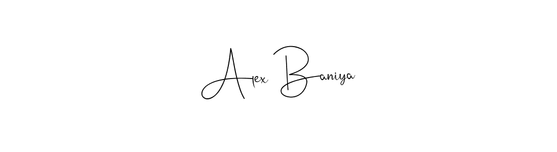 if you are searching for the best signature style for your name Alex Baniya. so please give up your signature search. here we have designed multiple signature styles  using Andilay-7BmLP. Alex Baniya signature style 4 images and pictures png