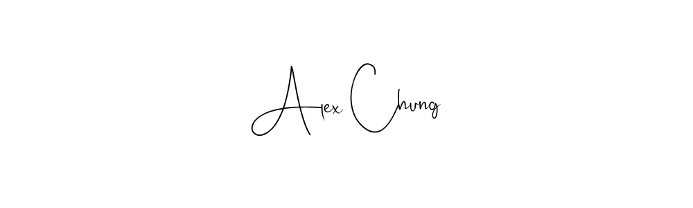 How to make Alex Chung name signature. Use Andilay-7BmLP style for creating short signs online. This is the latest handwritten sign. Alex Chung signature style 4 images and pictures png