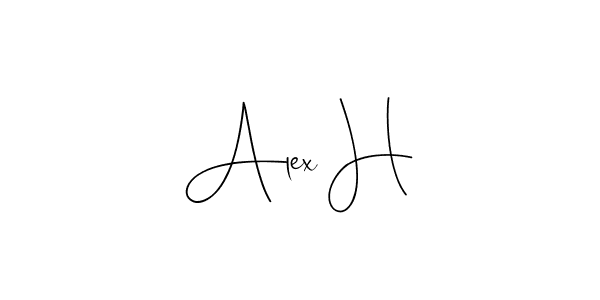 Make a beautiful signature design for name Alex H. With this signature (Andilay-7BmLP) style, you can create a handwritten signature for free. Alex H signature style 4 images and pictures png