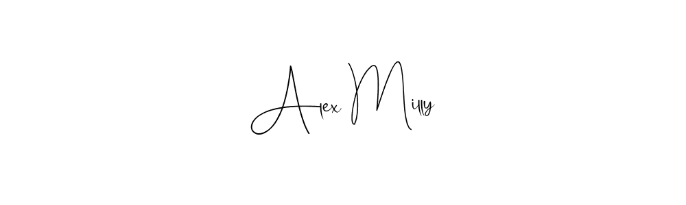 Design your own signature with our free online signature maker. With this signature software, you can create a handwritten (Andilay-7BmLP) signature for name Alex Milly. Alex Milly signature style 4 images and pictures png