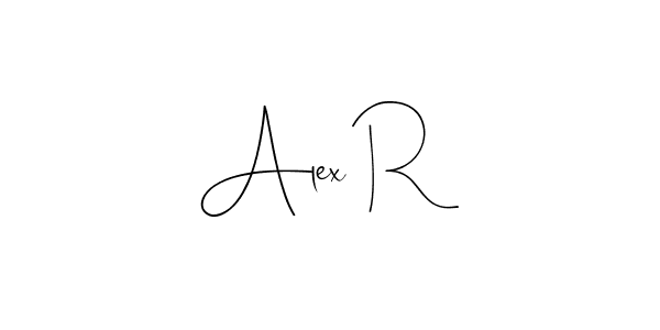 Design your own signature with our free online signature maker. With this signature software, you can create a handwritten (Andilay-7BmLP) signature for name Alex R. Alex R signature style 4 images and pictures png