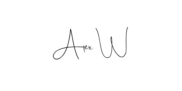 You should practise on your own different ways (Andilay-7BmLP) to write your name (Alex W) in signature. don't let someone else do it for you. Alex W signature style 4 images and pictures png