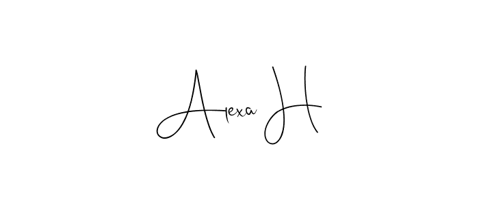 How to make Alexa H signature? Andilay-7BmLP is a professional autograph style. Create handwritten signature for Alexa H name. Alexa H signature style 4 images and pictures png