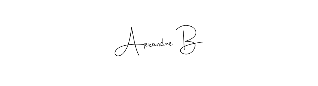How to make Alexandre B name signature. Use Andilay-7BmLP style for creating short signs online. This is the latest handwritten sign. Alexandre B signature style 4 images and pictures png