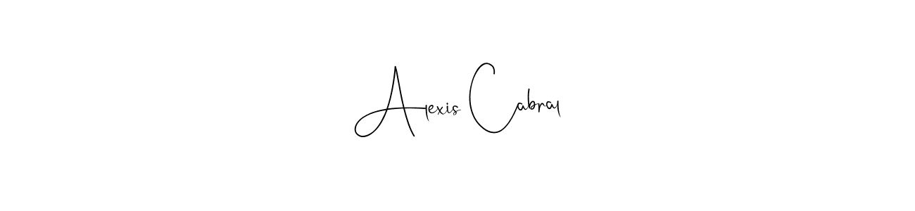 How to make Alexis Cabral name signature. Use Andilay-7BmLP style for creating short signs online. This is the latest handwritten sign. Alexis Cabral signature style 4 images and pictures png