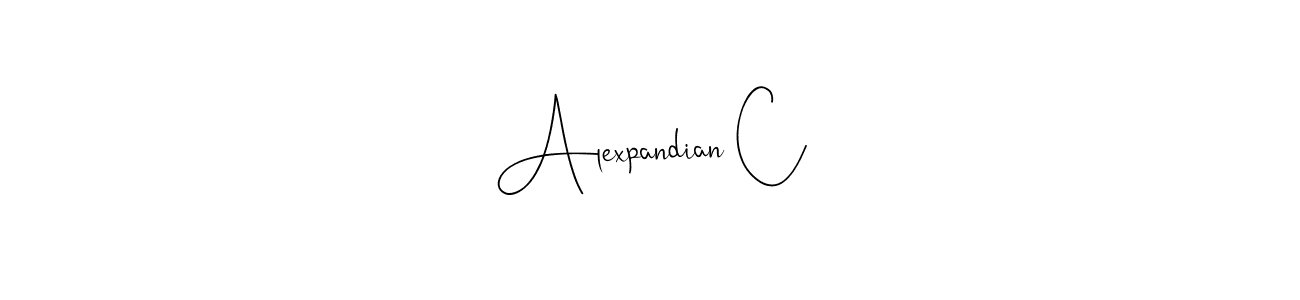 Make a beautiful signature design for name Alexpandian C. With this signature (Andilay-7BmLP) style, you can create a handwritten signature for free. Alexpandian C signature style 4 images and pictures png