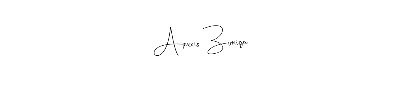 Also we have Alexxis Zuniga name is the best signature style. Create professional handwritten signature collection using Andilay-7BmLP autograph style. Alexxis Zuniga signature style 4 images and pictures png