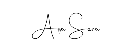 Looking for an artistic signature for Alfa Sana? The Andilay-7BmLP calligraphy style gives a sophisticated flow suitable for business cards and emails. Alfa Sana signature style 4 images and pictures png