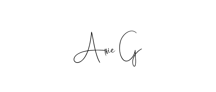 Also we have Alfie G name is the best signature style. Create professional handwritten signature collection using Andilay-7BmLP autograph style. Alfie G signature style 4 images and pictures png