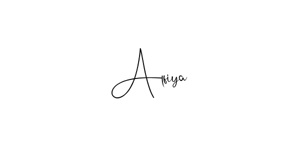 Make a beautiful signature design for name Alfiya. With this signature (Andilay-7BmLP) style, you can create a handwritten signature for free. Alfiya signature style 4 images and pictures png