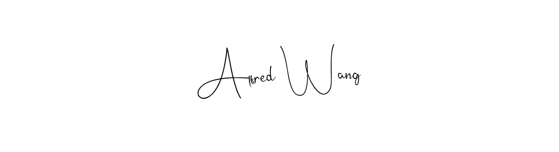 How to make Alfred Wang name signature. Use Andilay-7BmLP style for creating short signs online. This is the latest handwritten sign. Alfred Wang signature style 4 images and pictures png