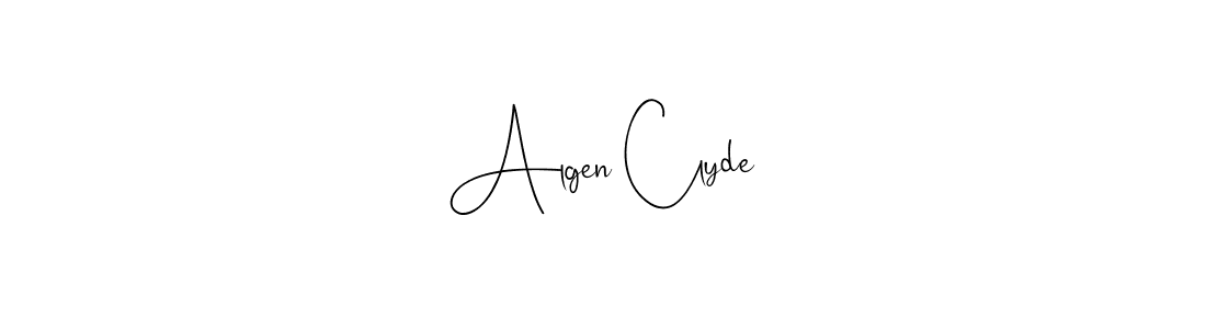 How to make Algen Clyde name signature. Use Andilay-7BmLP style for creating short signs online. This is the latest handwritten sign. Algen Clyde signature style 4 images and pictures png