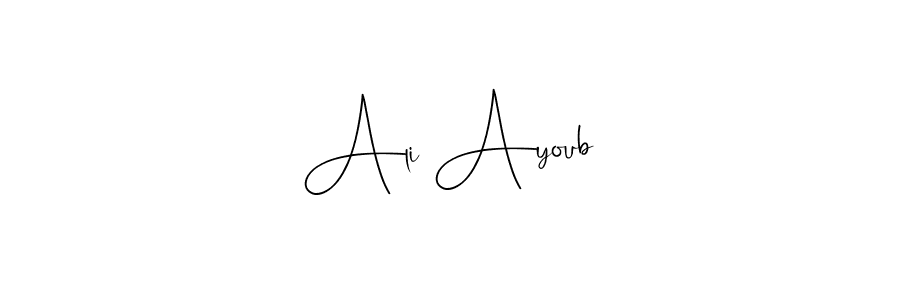 How to make Ali Ayoub name signature. Use Andilay-7BmLP style for creating short signs online. This is the latest handwritten sign. Ali Ayoub signature style 4 images and pictures png