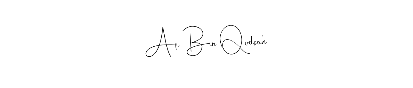 This is the best signature style for the Ali Bin Qudsah name. Also you like these signature font (Andilay-7BmLP). Mix name signature. Ali Bin Qudsah signature style 4 images and pictures png