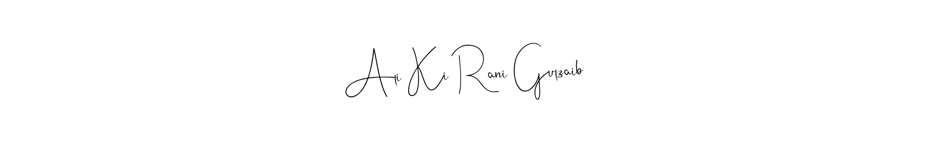 You can use this online signature creator to create a handwritten signature for the name Ali Ki Rani Gulzaib. This is the best online autograph maker. Ali Ki Rani Gulzaib signature style 4 images and pictures png