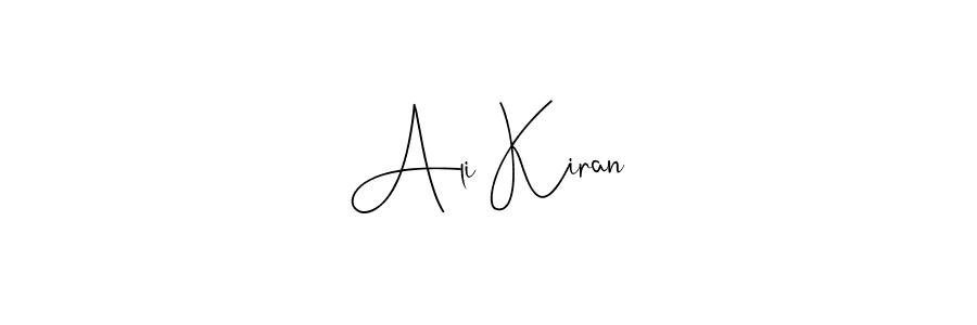 How to make Ali Kiran name signature. Use Andilay-7BmLP style for creating short signs online. This is the latest handwritten sign. Ali Kiran signature style 4 images and pictures png